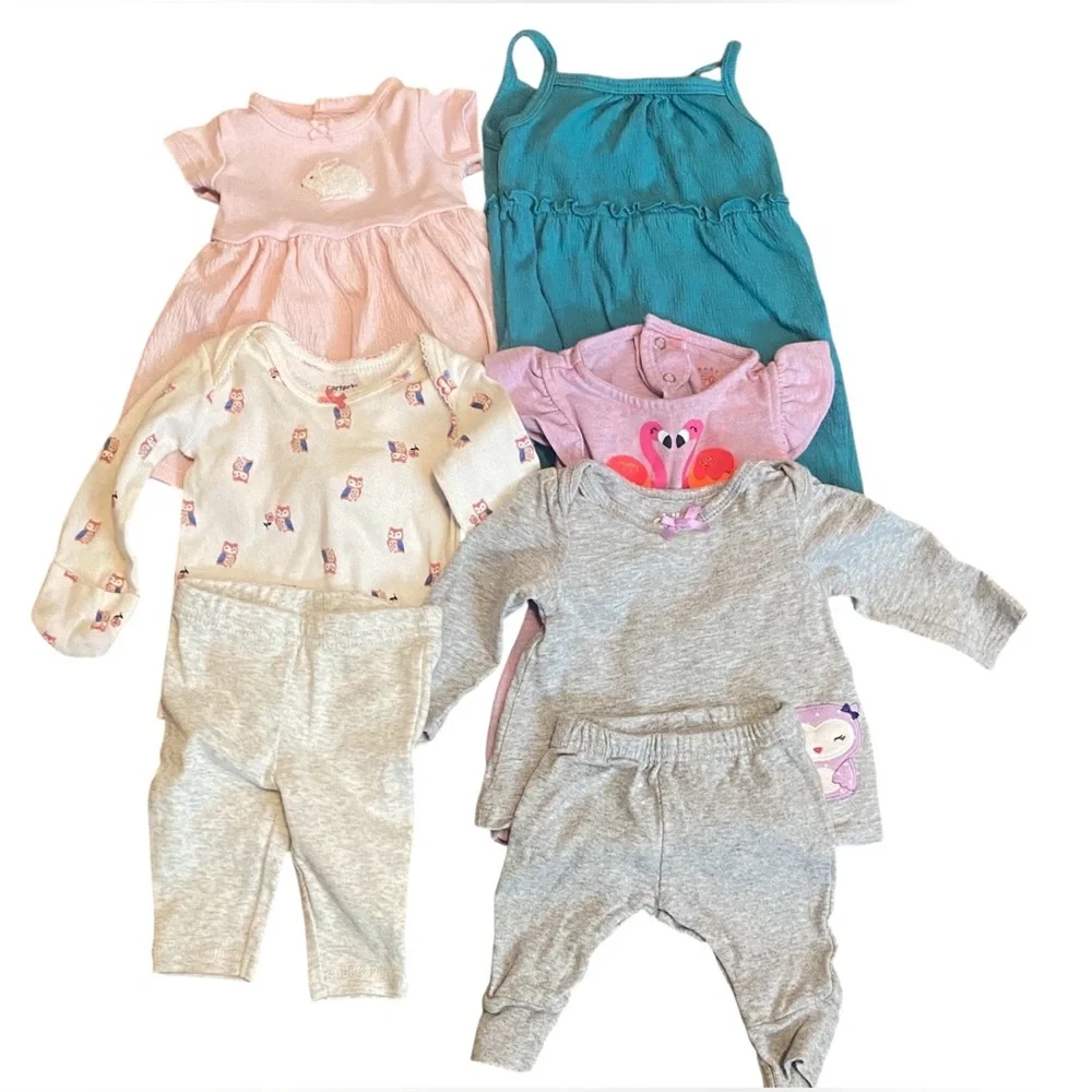 Baby Girl Outfit Bundle Newborn 7 Piece